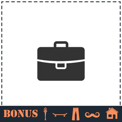 Briefcase icon flat