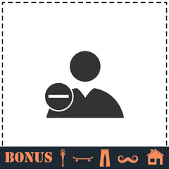 Delete user icon flat
