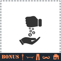 Bribe icon flat
