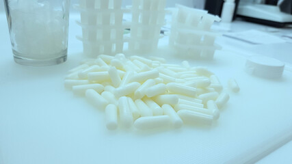 White suppositories in the pharmacy laboratory