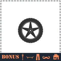 Tire icon flat