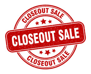 closeout sale stamp. closeout sale label. round grunge sign