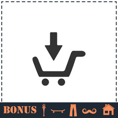 Online shopping icon flat