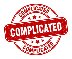 complicated stamp. complicated label. round grunge sign