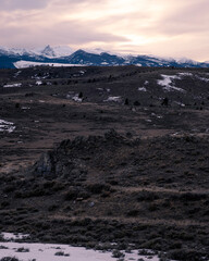 Winter Unset Over Fields The