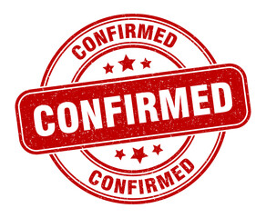 confirmed stamp. confirmed label. round grunge sign