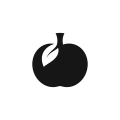 Apple logo concept trendy flat style with leaf. Apple icon logo, app, website in vector design editable.