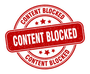 content blocked stamp. content blocked label. round grunge sign