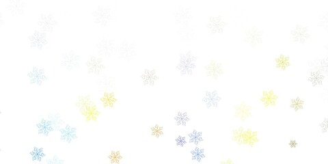 Light blue, yellow vector natural artwork with flowers.