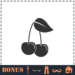Cherry icon flat