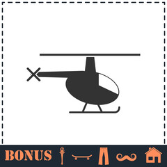 Helicopter icon flat