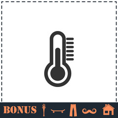 Thermometer icon flat