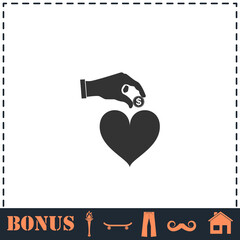 Love for money icon flat