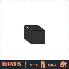 Cube icon flat