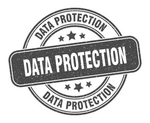 data protection stamp. data protection label. round grunge sign