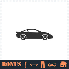 Sport car icon flat