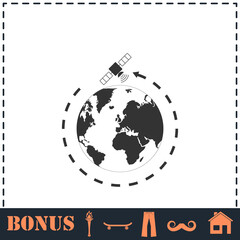 Satellite icon flat