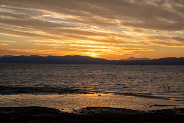 Sunset at Lake Champlain in Vermont