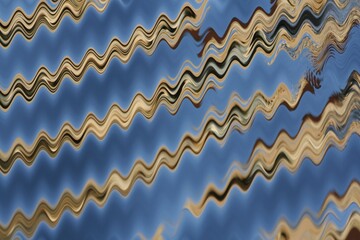 abstract water reflection wavy patterns in shades of blue silver and gold
