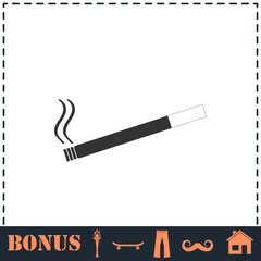 Cigarette icon flat