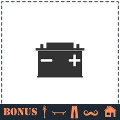 Car Battery icon flat