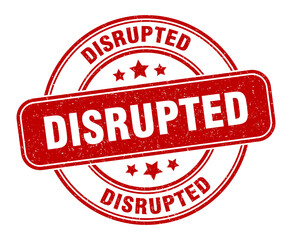 disrupted stamp. disrupted label. round grunge sign