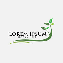 eco tree leaf logo design modern template green nature vector modern