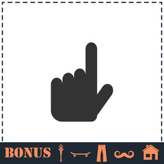 Hand cursor icon flat