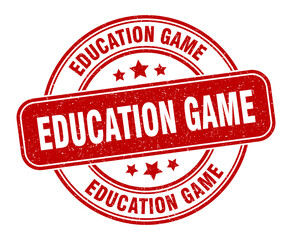 education game stamp. education game label. round grunge sign