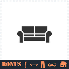 Sofa icon flat