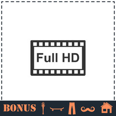 Full hd icon flat