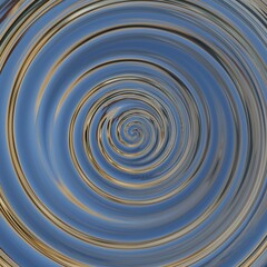 abstract water reflection spiral patterns in shades of blue silver and gold
