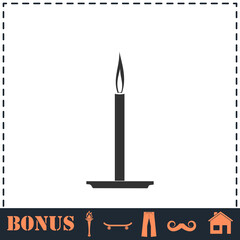 Candle icon flat