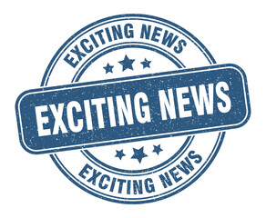 exciting news stamp. exciting news label. round grunge sign