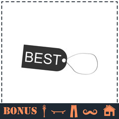 Best tag icon flat