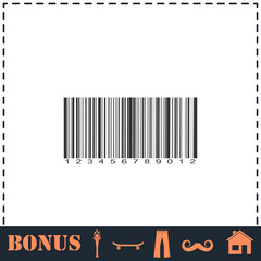 Barcode icon flat
