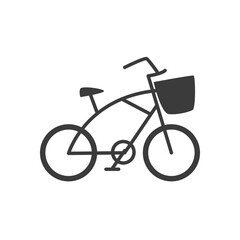 Fototapeta na wymiar bicycle retro with front basket on white background