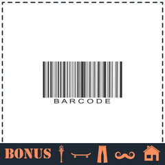 Bar code icon flat