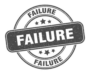 failure stamp. failure label. round grunge sign