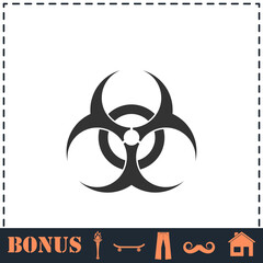 Biohazard icon flat