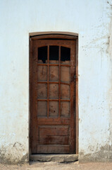 Old door. Abandoned houses in Sharm El Sheikh, Egypt