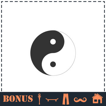 Yin Yang icon flat