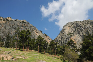 The archaeological site of Delphi in Greece