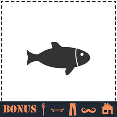 Fish icon flat