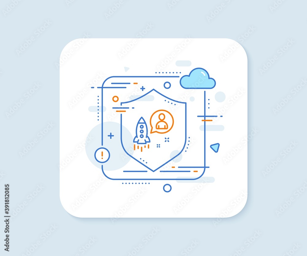 Poster startup line icon. abstract vector button. business management sign. launch project symbol. startup 