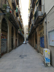 View of the medieval Gothic quarter in Barcelona