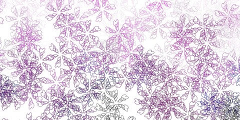 Light purple vector abstract texture with leaves.