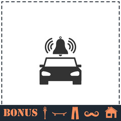 Car alarm icon flat
