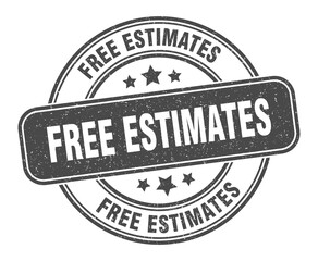 free estimates stamp. free estimates label. round grunge sign