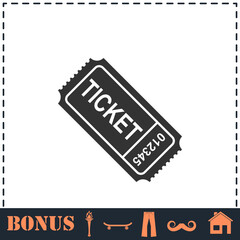 Ticket icon flat